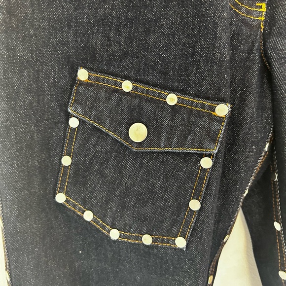 🔩 Dries Van Noten Stud Jean Dark Indigo Taper Zip-Leg Designer Sz 6 NWOT - Picture 9 of 12